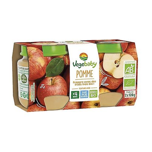 Baby Vegébaby apple jars 4 months 2 units