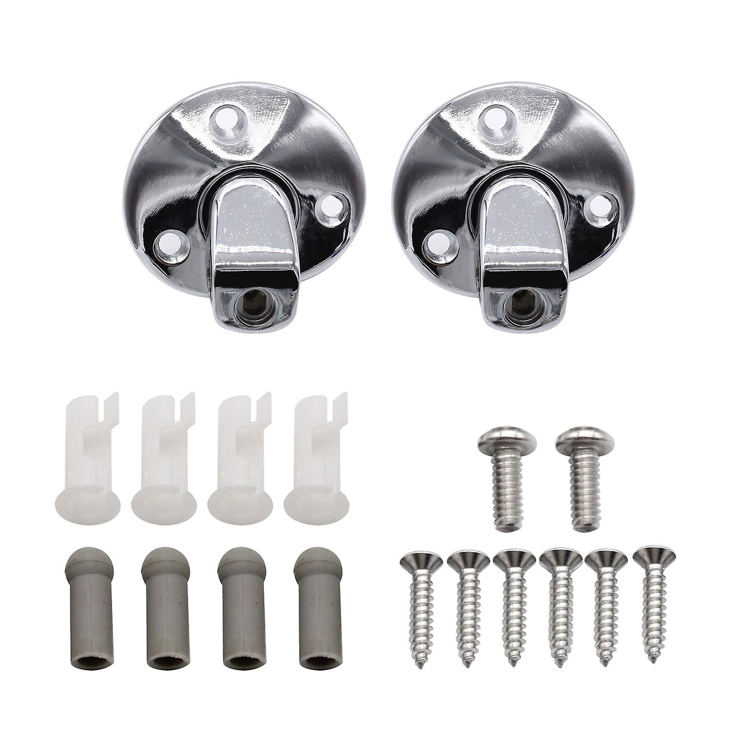 One Pair Sunvisor Support Brackets Kit Chrome with Screws Bushing