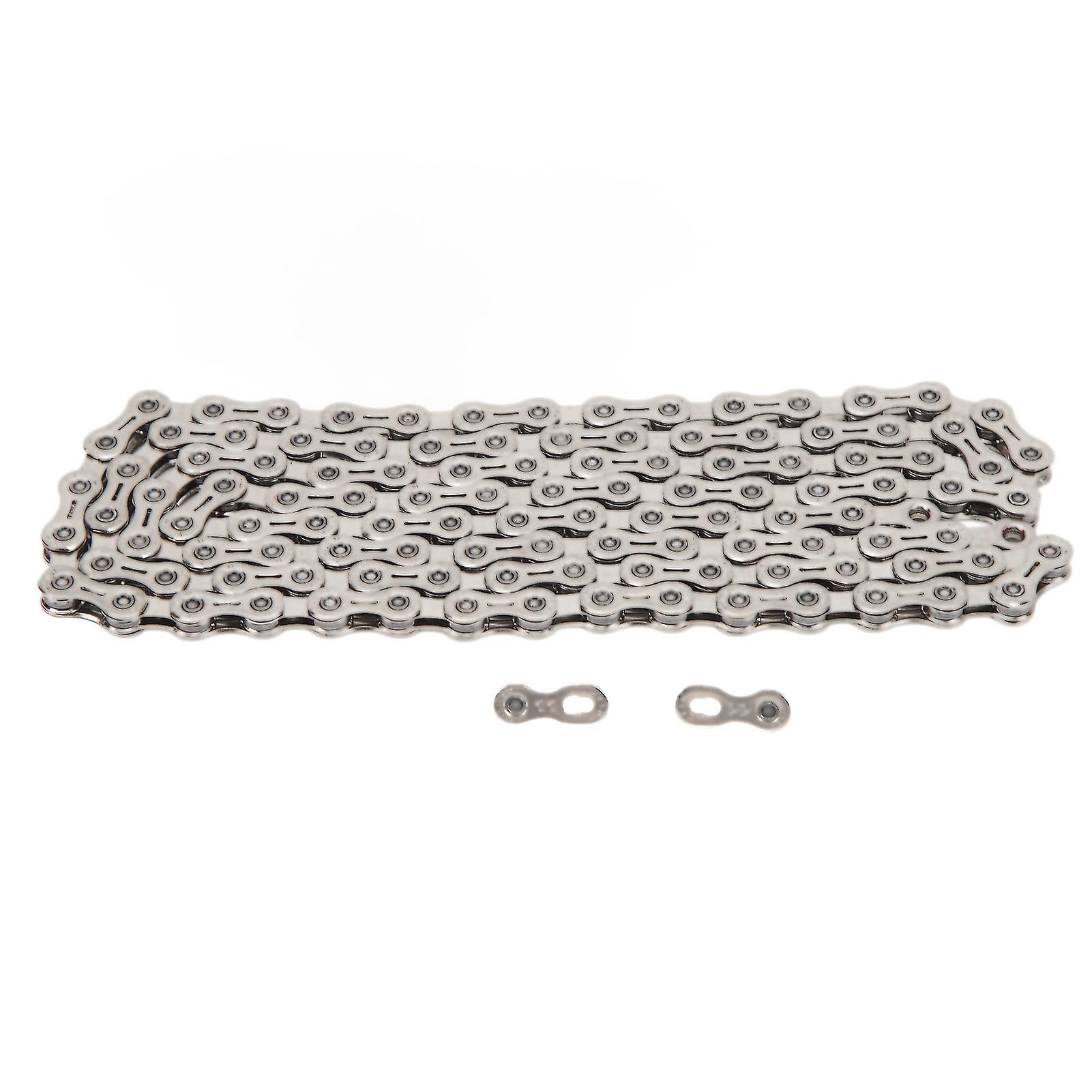 Bike Chain Steel 11 Speed Ultra Lightweight Half Hollow Bike Chain with Clips for Mountain Bike Road Bike Silver
