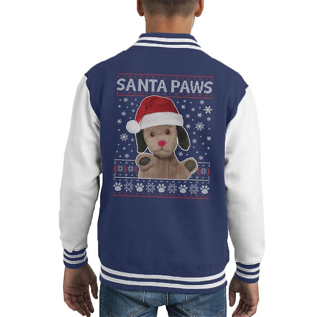 Sooty Christmas Sweep Santa Paws Kid's Varsity Jacket