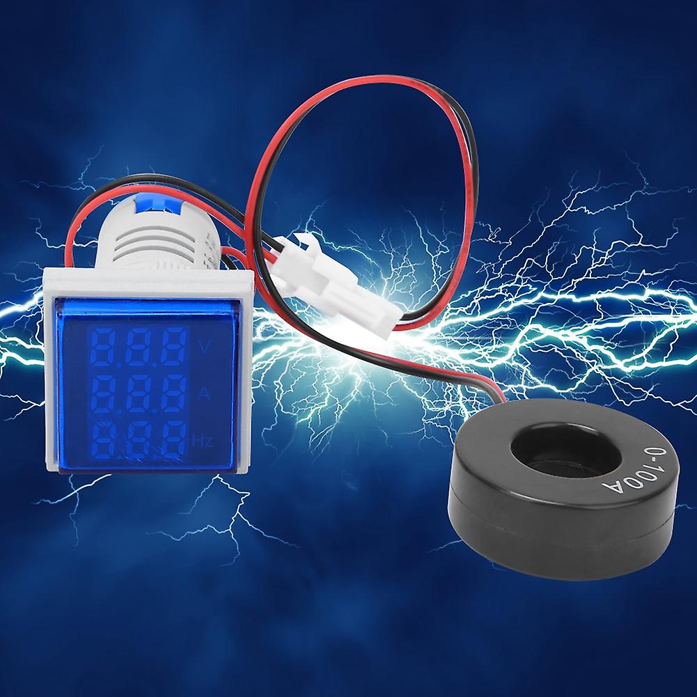 AD112-22 FVAH Digital Meter 3-Digit AC 60-500V 0-100A Blue