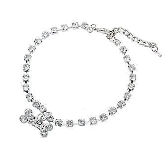 Veeki Dog Toys Bling Dog Collar  Crystal Dog Collar & Cat Collar Cute Pet Bone Rhinestone Collars Adjustable Necklace forSmall/Medium/Large DogsL