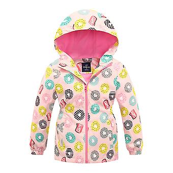 Veeki Girls Rain Jacket, Windbreaker Kids Raincoat Waterproof Zip Jacket with Fleece Liner, St-01, 140CM