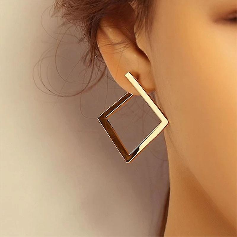 Retro Minimalist Square Earrings Irregular Stud Earrings New Exaggerat