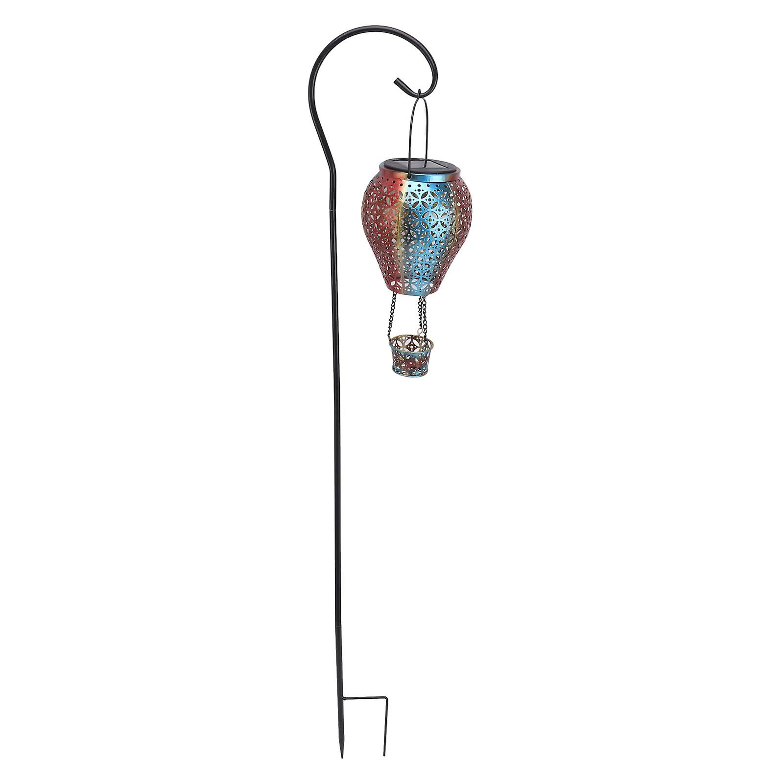 Hanging Solar Lantern Retro Hollowed Fire Balloon Style Warm Romatic Garden Solar Light for Outdoor Camping Backyard