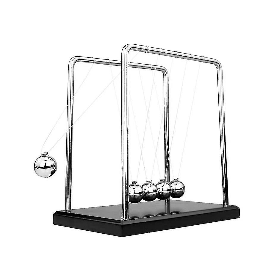 Newton's Cradle Balance Ball With Wooden Base 5 Metal Balls