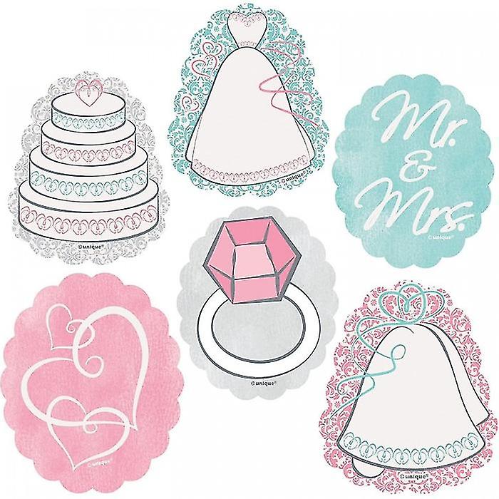 Autocollants de mariage uniques assortis de motifs assortis (paquet de 24)