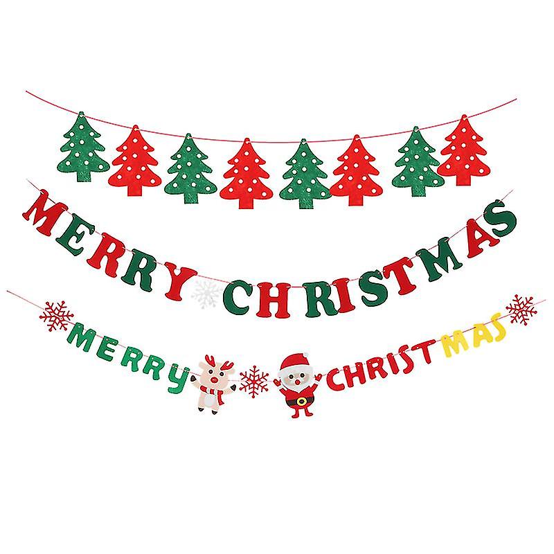 3pcs Christmas Banner Decor