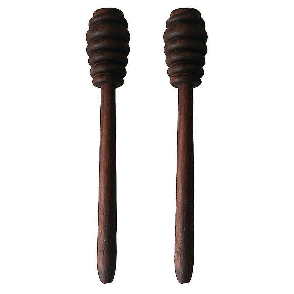 2 Pcs Coffee Syrup Honey Stir Sticks Honeycomb Spoon Wooden Honey Drizzler Honey Server Wood Z
