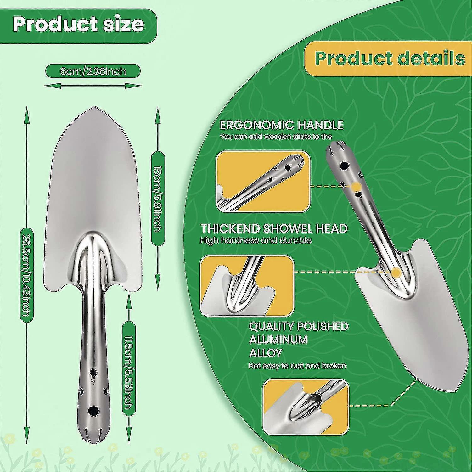 Stainless Steel Trowel, Gardening Heavy Duty Large Potting Soil Scoop ...