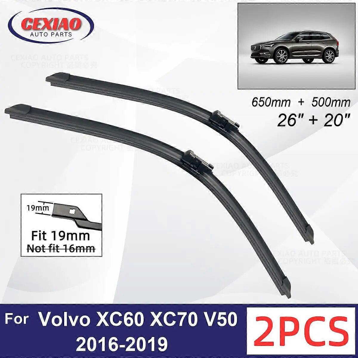 Car Wiper For Volvo XC60 XC70 V50 V60 V70 C30 C70 S40 S60 S80 2016~2019 Front Wiper Blades Soft Rubber Windscreen Wipers FN9U3972