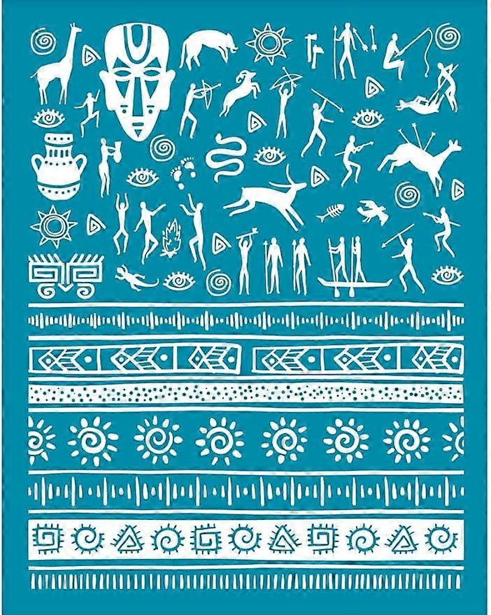 4x5 Inch Warrior Symbols Silk Screen Stencils for Polymer Clay Tribal Pattern Clay Stencils Silk Screen Printing Stencils