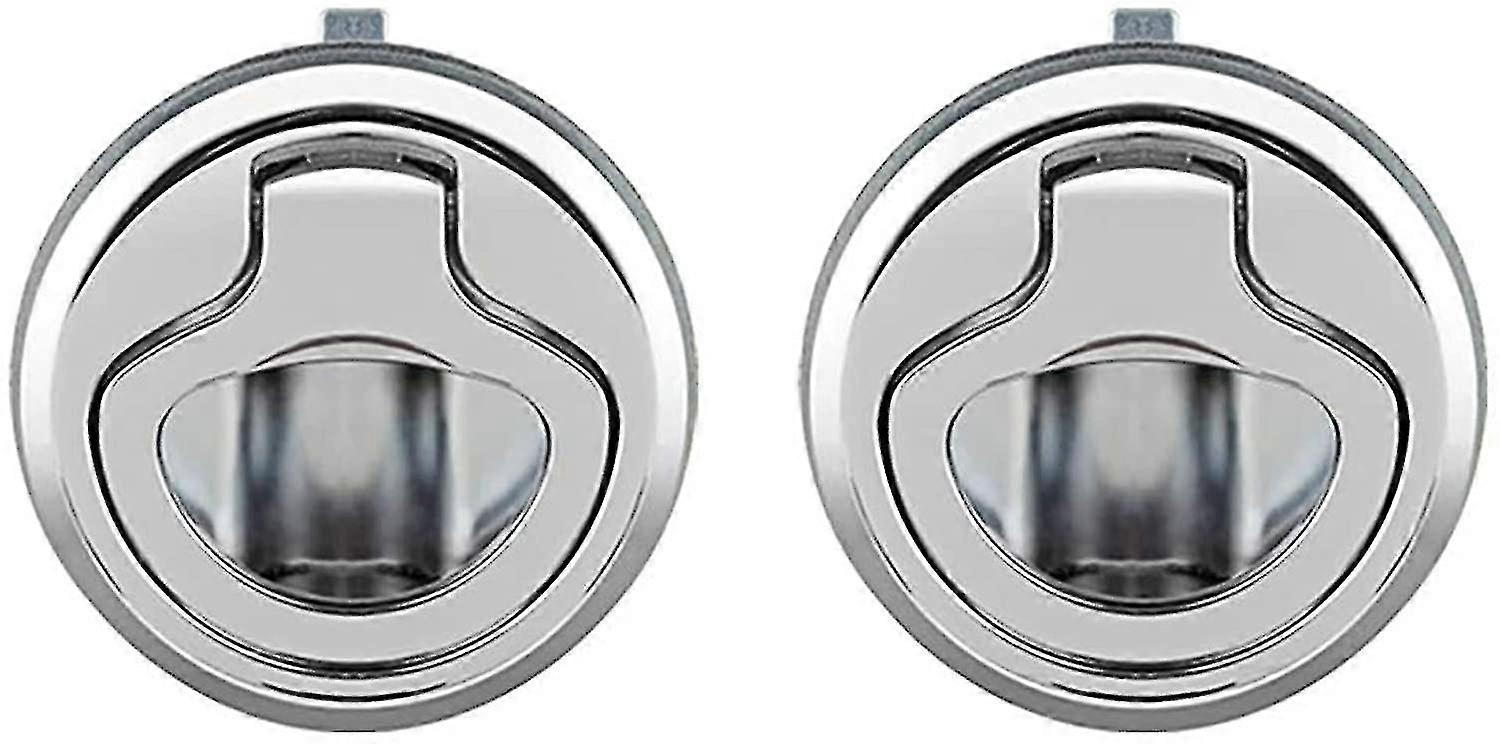 2 Pcs Zinc Alloy Flush Hatch Latch, Flush Door Pull Hatch Slam Latch Lock For Boat Motorhome, Silver