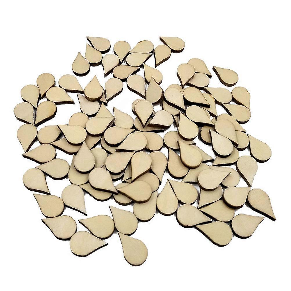 100pcs 15mm DIY φυσικό νερό σταγόνα σχήμα ξύλινο χειροποίητο τσιπ κρέμονται στολίδια στολίδια διακοσμήσεις δώρων