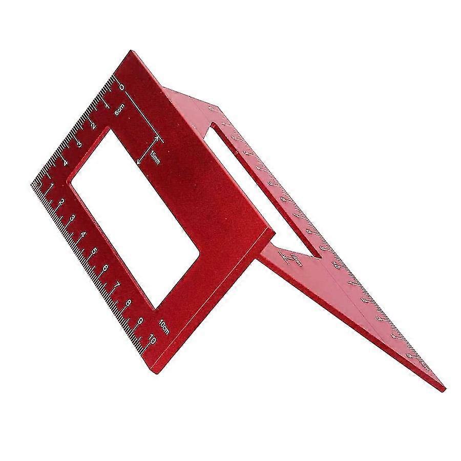 3d Mitre Angle Measuring Tool T Shape Woodworking Ruler 45/90 (red)