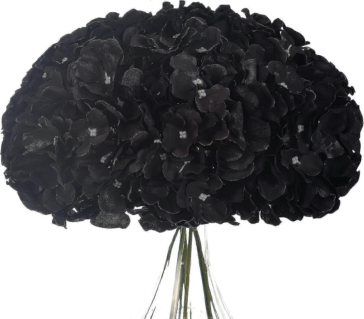 10pcs Têtes d’hortensias en soie avec tiges Fleurs artificielles pour la décoration de la maison de fête de mariage (blanc cassé), taille unique