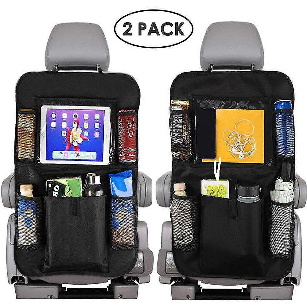 Car Backseat Organizer with Touch Screen Tablet Holder and Storage Pockets Kick