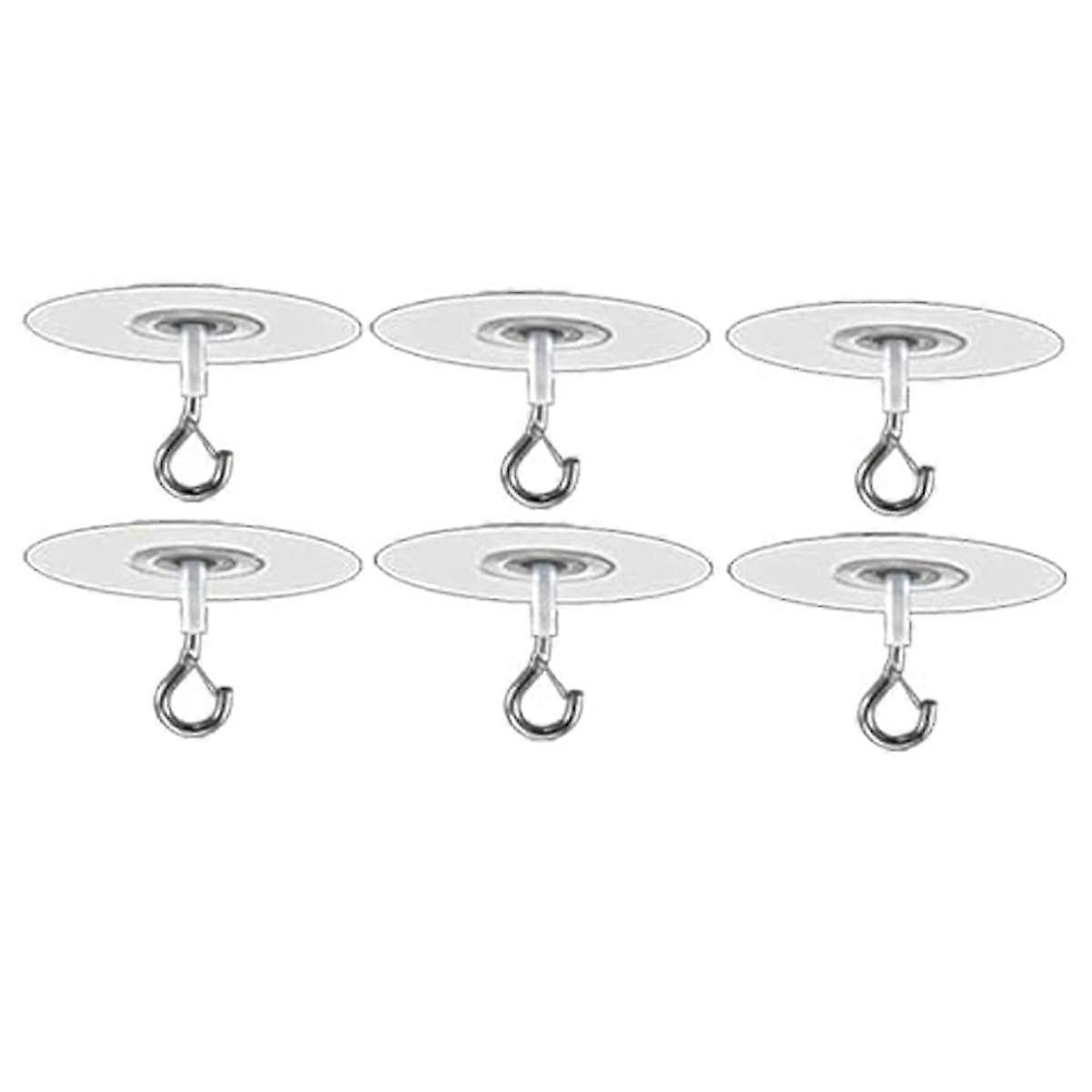 6Pcs Adhesive Ceiling Hooks for Popcorn Concrete Textured Ceiling Wall Surface, No Drilling Self Adhesive Ceiling Hooks