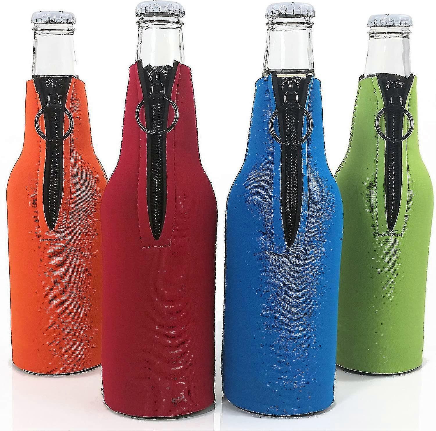 Vikbar rund botten flaskskyddsväska Ölflaska liner kylväska - 4 stycken01 - PJ