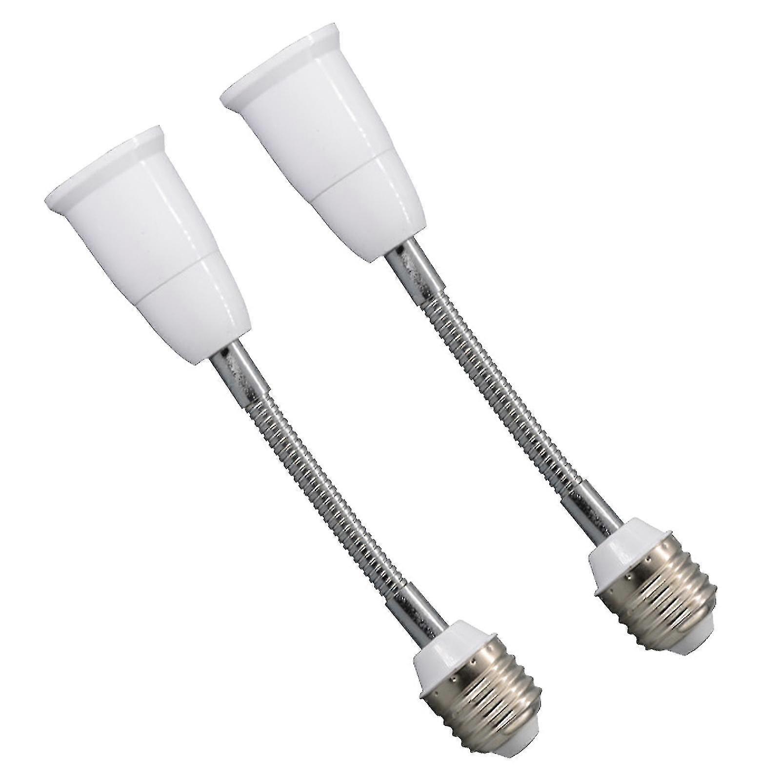 2pcs Heat Resistant White Pbt All Directional Light Socket Extender Flexing Neck