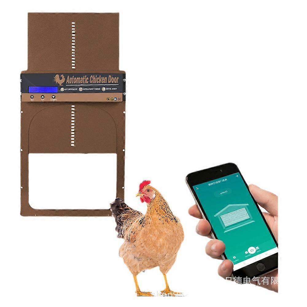 带电池的自动鸡舍门，光线检测，晚间和早晨定时器，铝制自动鸡舍门，鸡舍舱口，模型