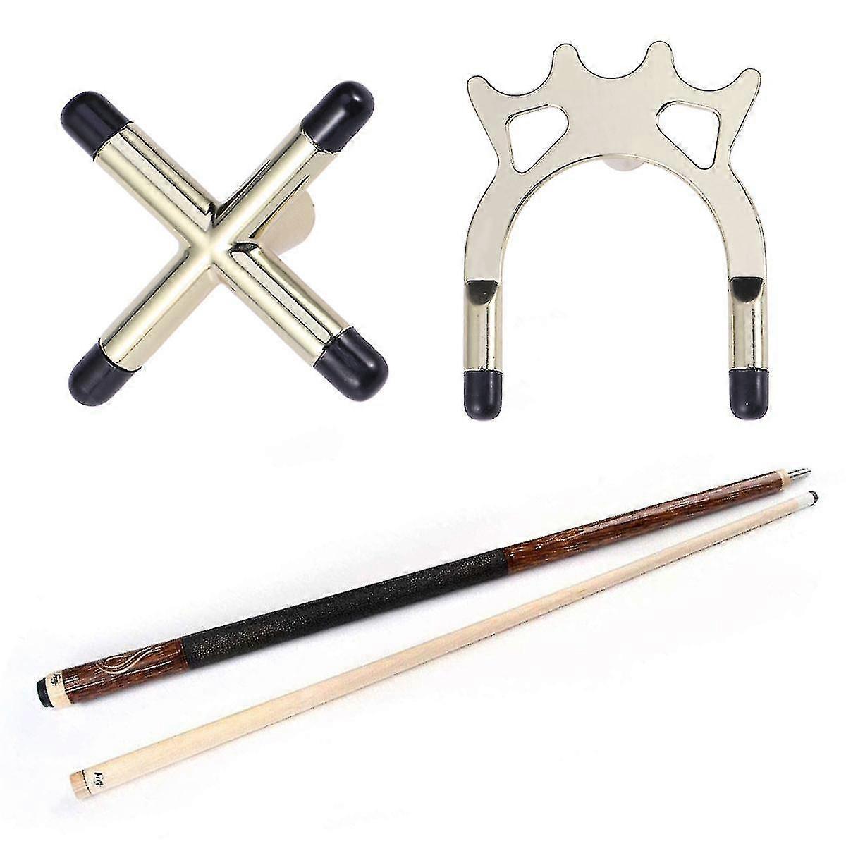 2 Pcs Snooker Billiards Cue Racks Bridge Head Cross Holders Antlers Rod Pool Cue Stick Holders Pool Table Accessory