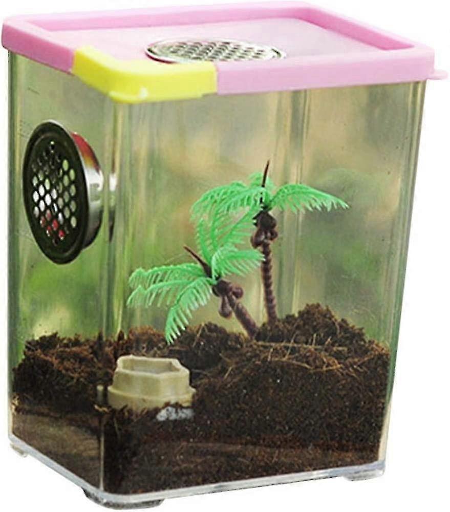 Reptile Breeding Box Terrarium Cage Tank Clear Acrylic Reptile Terrarium Feeding Box for Spider Scorpion Centipede Horned Frog Beetle