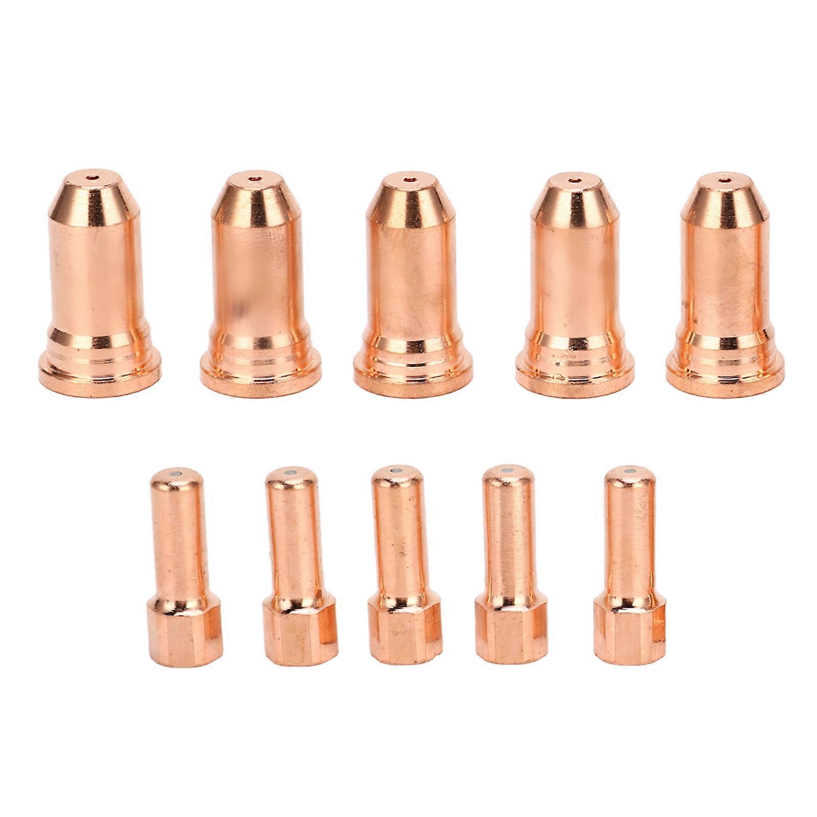 10Pcs Nozzle Electrode Kit Copper 1.5mm Nozzle Plasma Cutter Consumables for PT100 Series