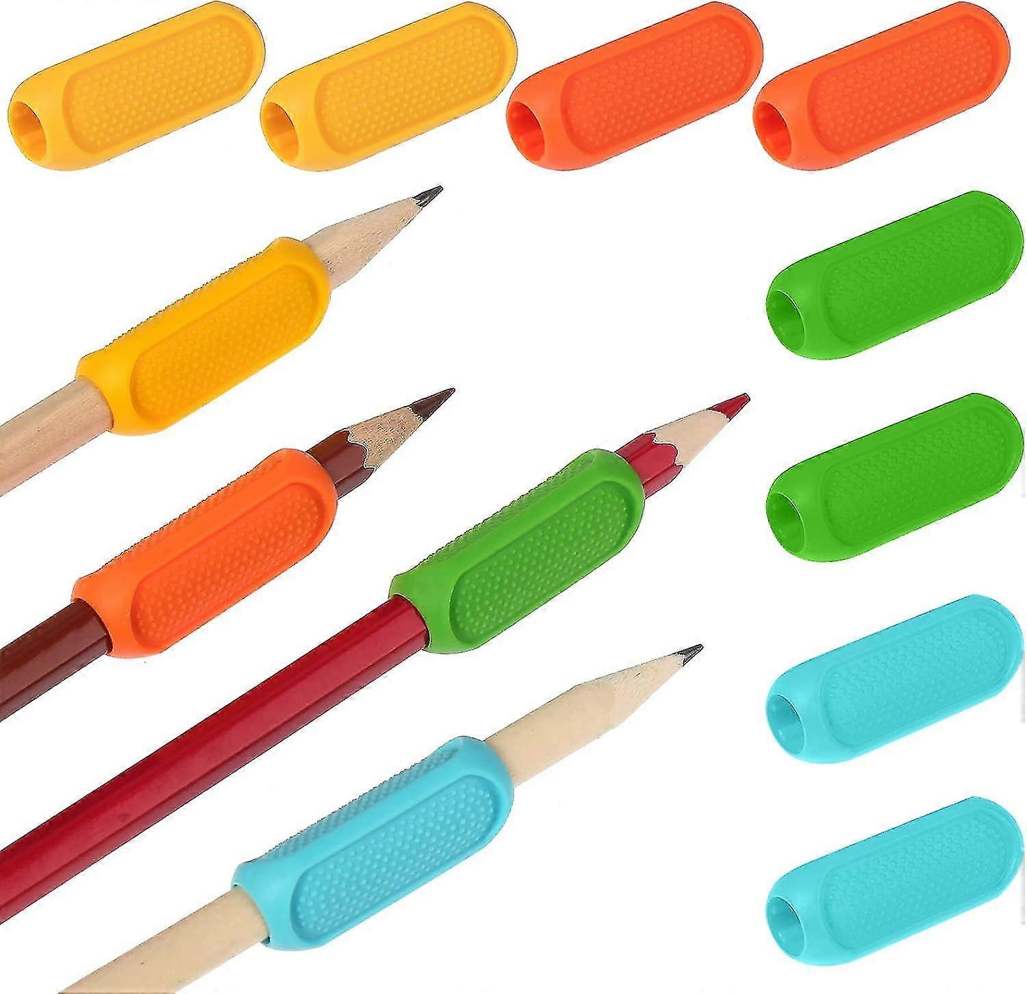 Penna grepp, 8 st ergonomiska silikon penna grepp skrivhjälp grepp penna grepp penna hållare