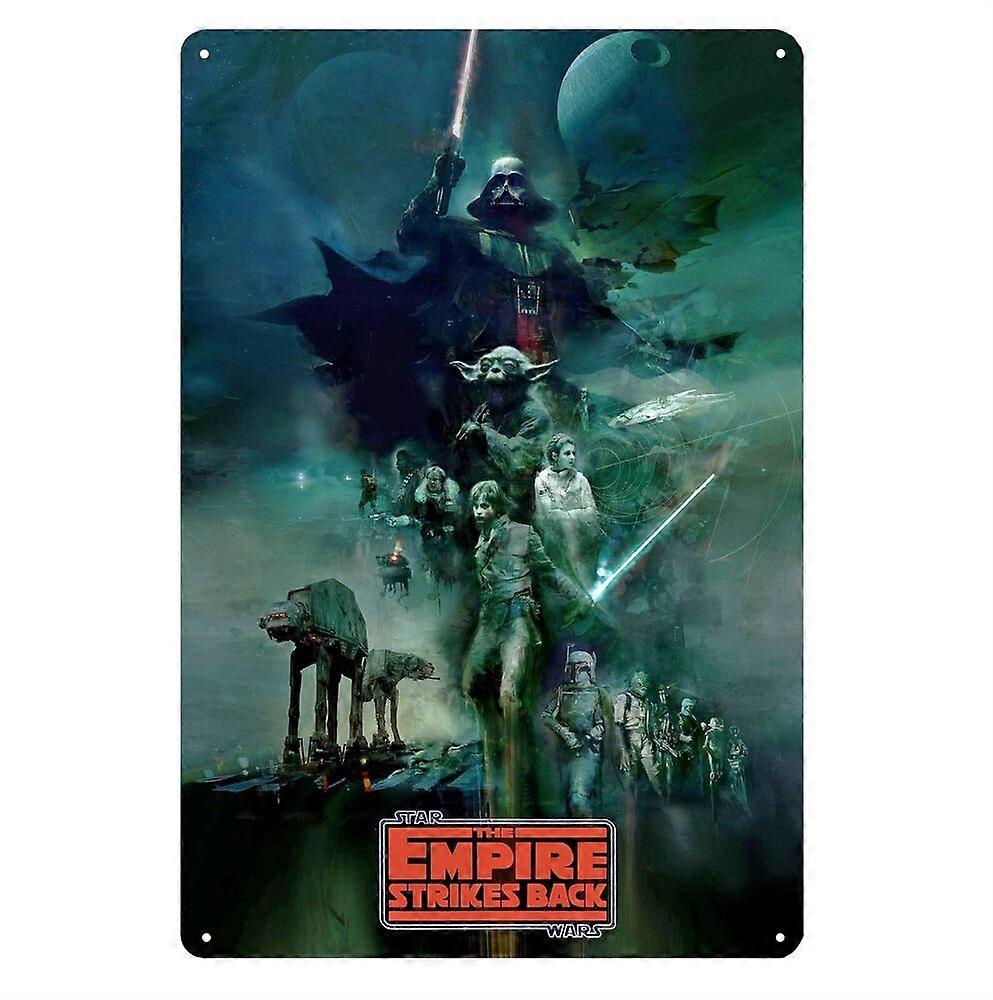 スターウォーズ帝国の逆襲映画メタルポスターブリキサイン - (8x12インチ)プレートBPA215
