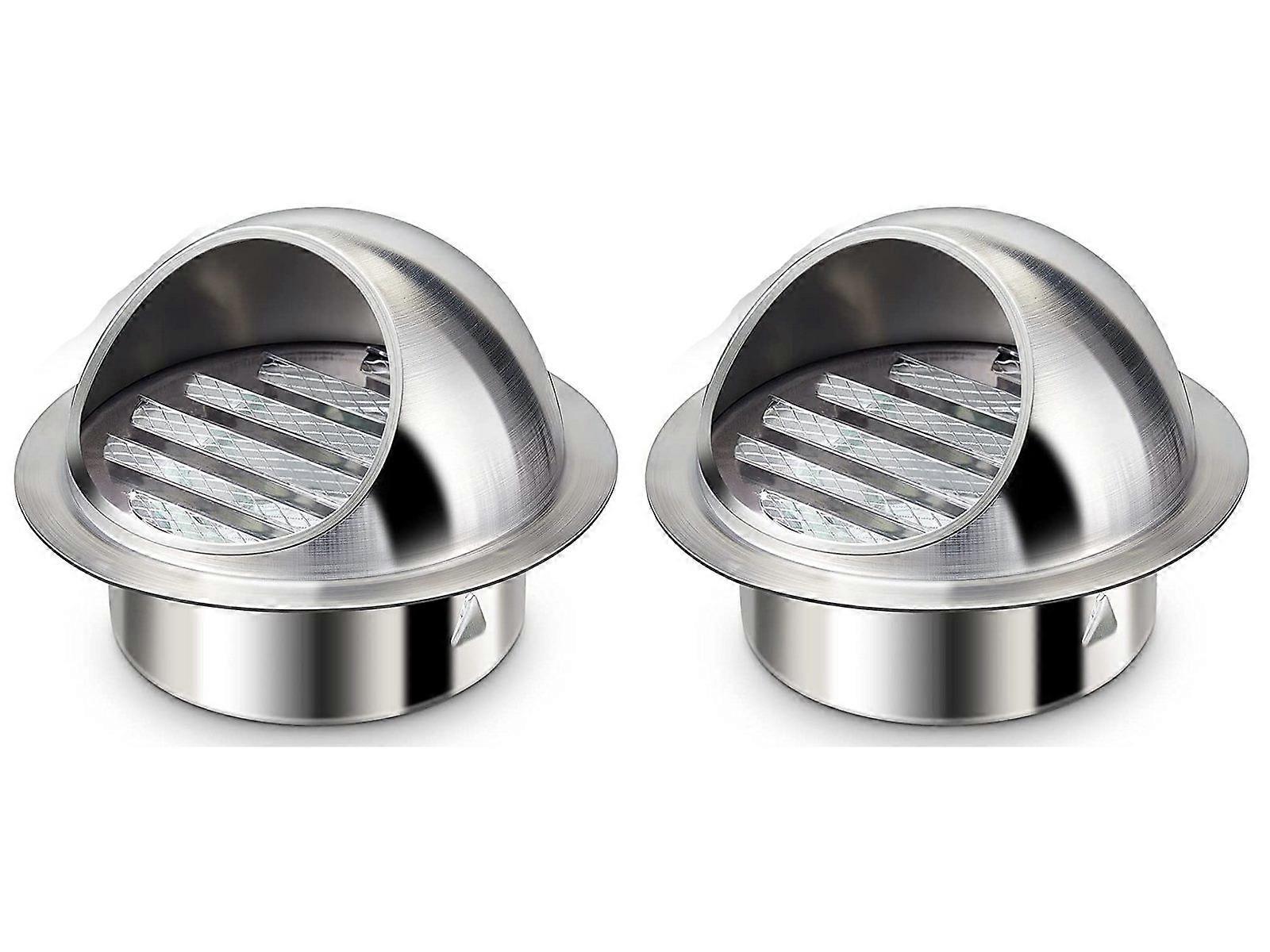 2PCS Stainless Steel Soffit Vent with Fly Screen Mesh