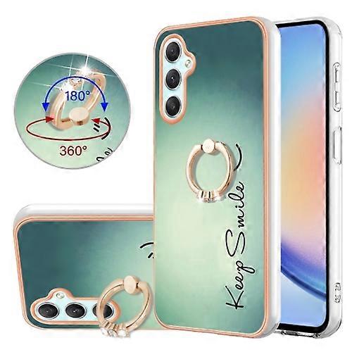 For Samsung Galaxy A24 / A25 5G Electroplating Dual-side IMD Phone Case with Ring Holder
