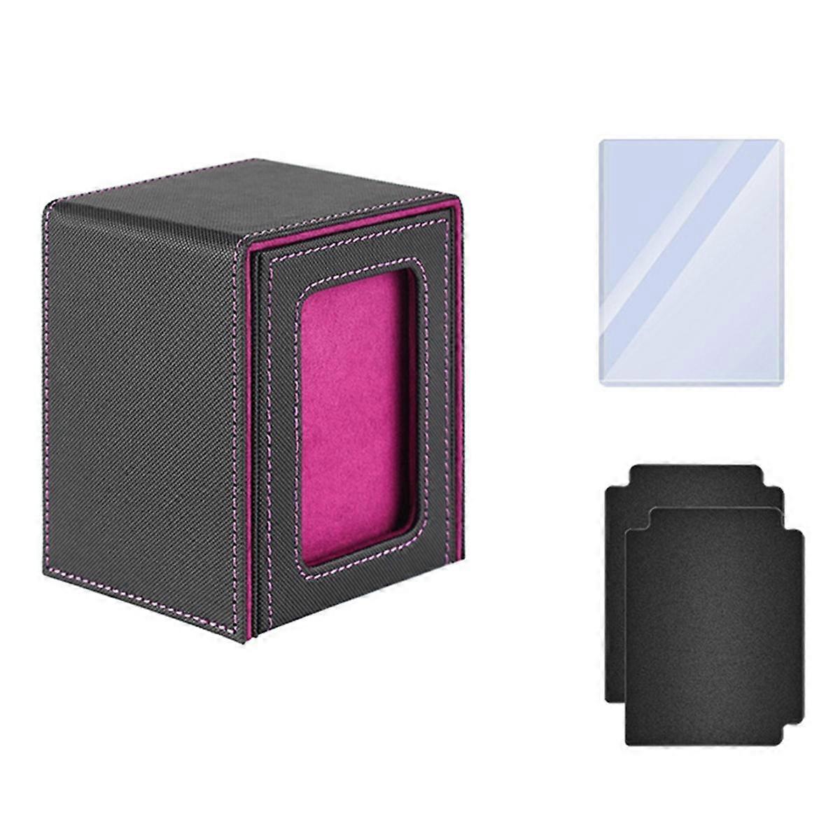 Premium Trading Card Box to Protect Cards Trading Deck Box Suitable for Deck Leather Card Box Pink