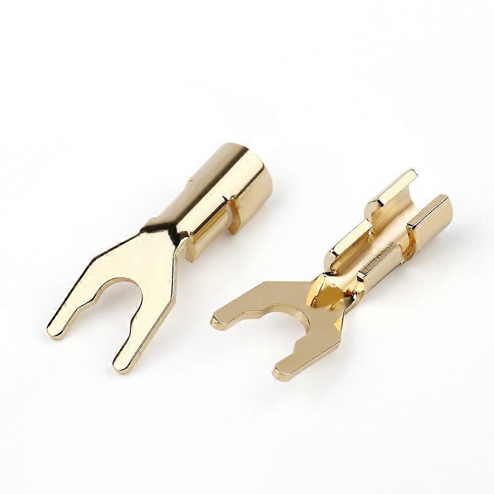 20PCS Banana Speaker Plug Acoustics Terminal Adapter Y Spade Hifi Audio Connector Copper Jacks Screw Splitter Fork Wire Speaker