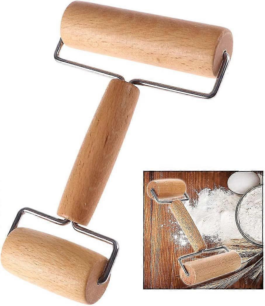 Wooden Rolling Pizza Roller For Cake Fondant Bread Baking Tool