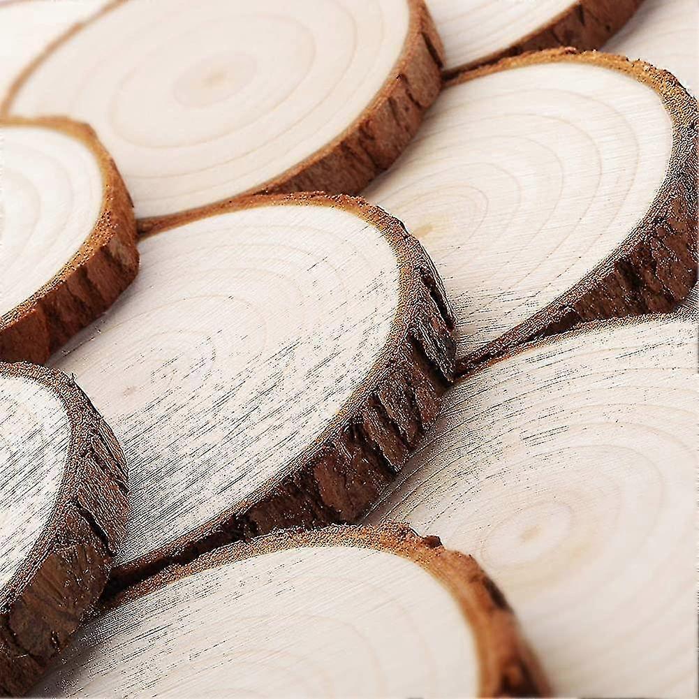 Wood Slices 15 Pcs 10-11cm No Hole Natural Unfinished Log Wooden Circles For Art