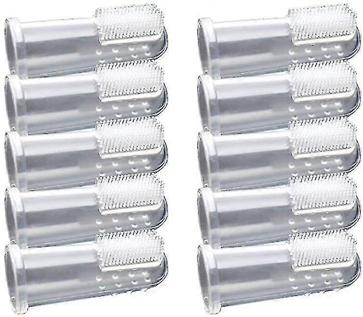 Finger Toothbrush For Pets, Silicone, 10 Pieces