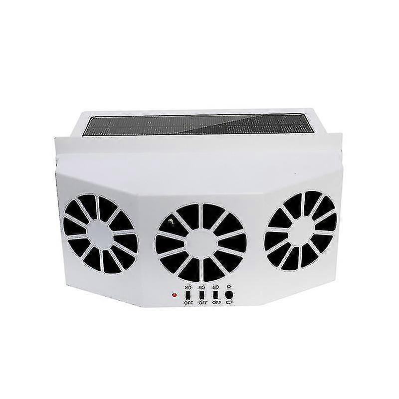 Car Cooling System Solar Fan Car Ventilation Fan Radiatorwhite