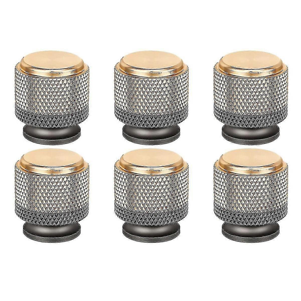 Compatible With6 Pack 1inch Cabinet Knob Aluminum Knob With Diamond Pattern