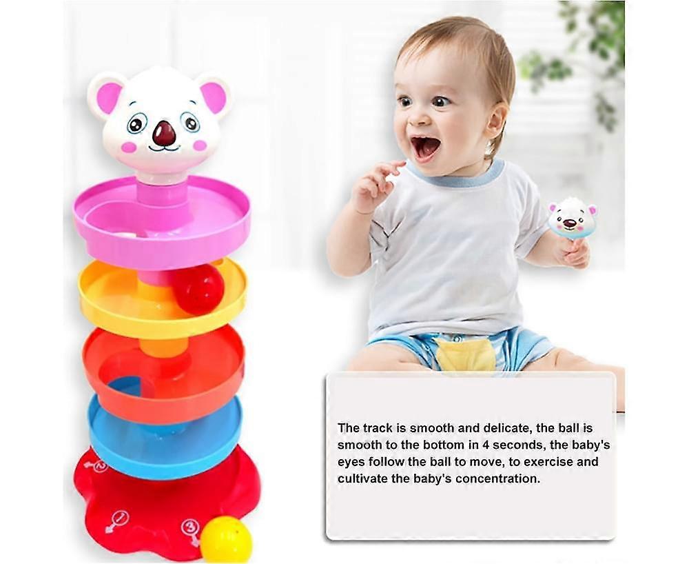 5 Layer Fun Slide Track Insert Stack Tower Gliding Ball Children Educational Toy