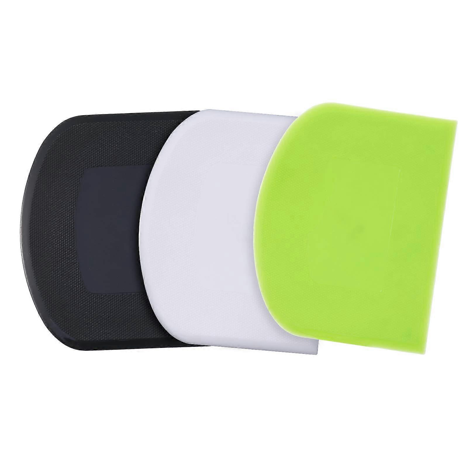 3 Pcs Plastic Dough Scrapers, Professional Pastry Cutter Tool with Handle, Butter Cream Smoother Spatulas