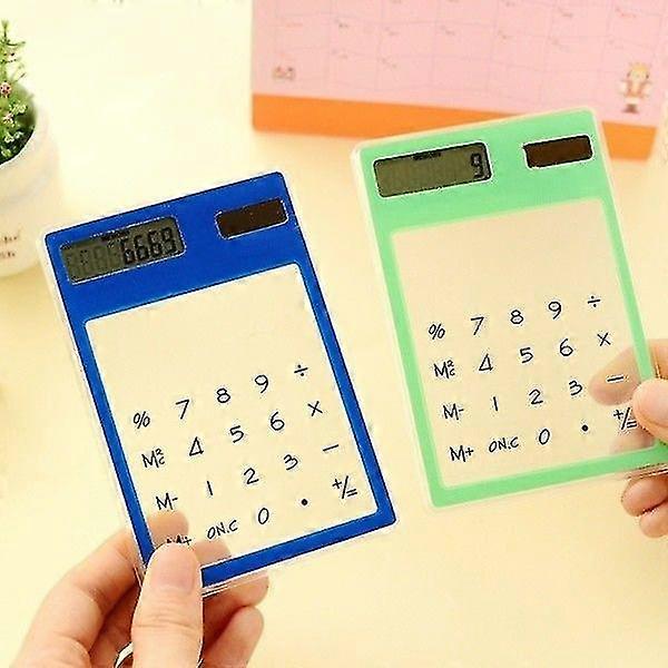 Slim Solar Power Energy Touch Clear Scientific Calculator Student School Study