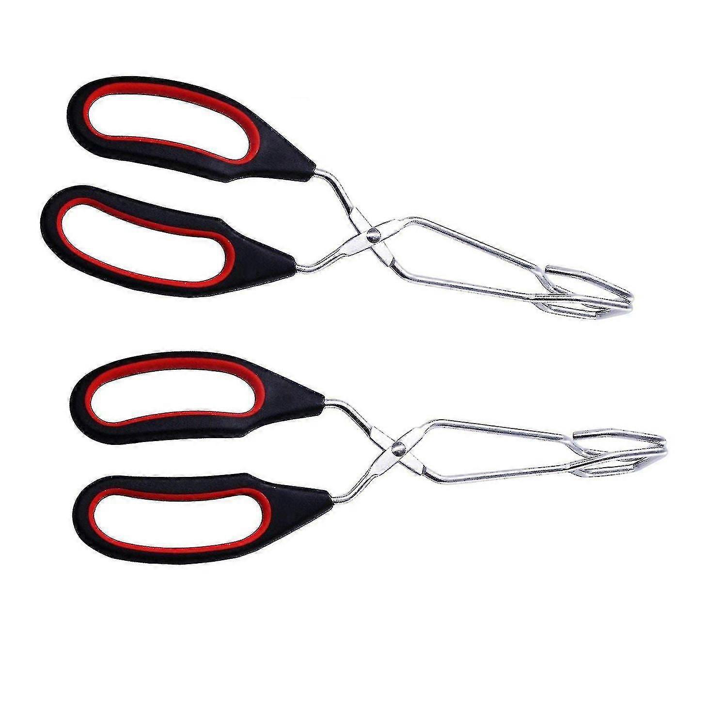 Stainless Steel Scissor Tongs With Plastic Silicone Handle Great