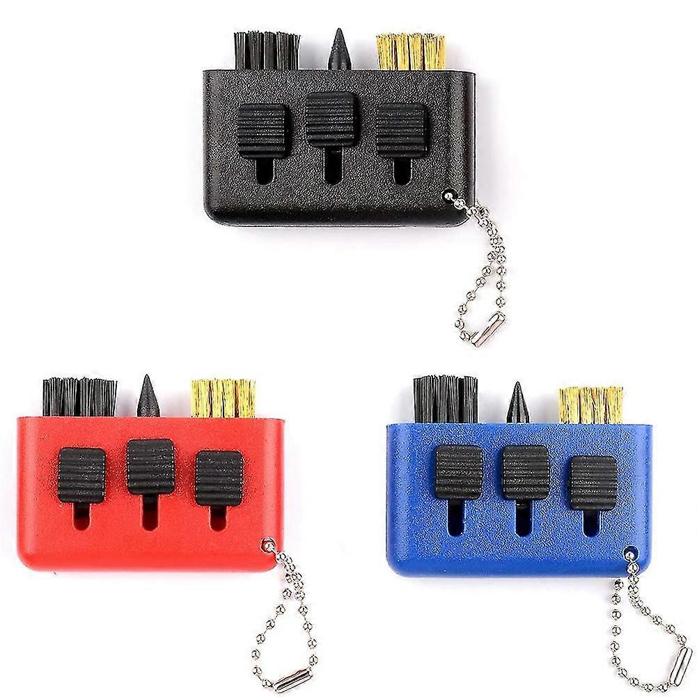 3 Pcs Golf Club Brush And Pocket Club Groove Cleaner 3-pack Cleaning Tool Sharpener 3 In 1 Pocket T