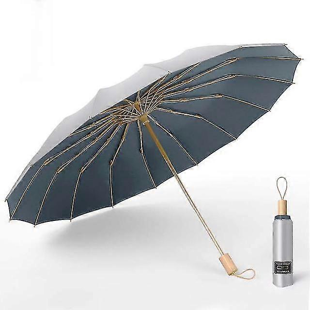 Strong Wind Resistant 3-Folding 16K Manual Umbrella