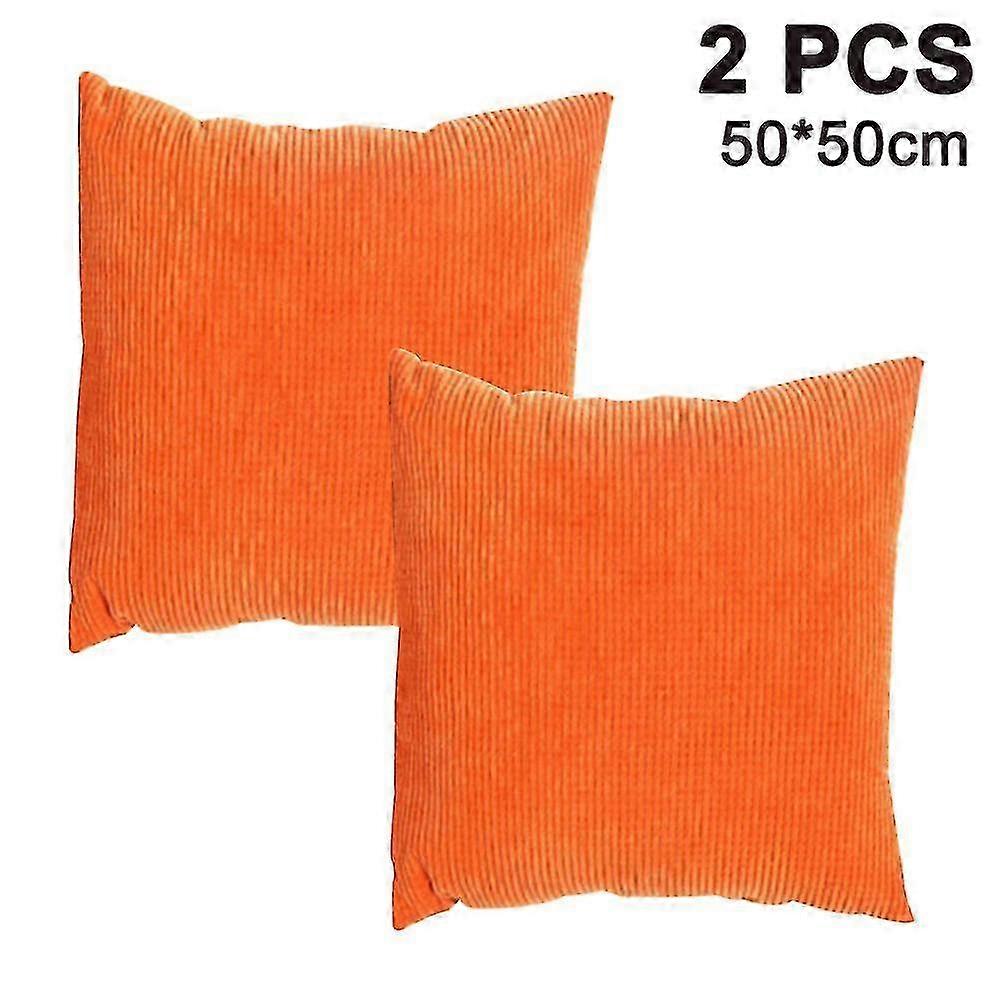 Pack Of 2, Corduroy Soft Decorative Square Throw Pillow Cover