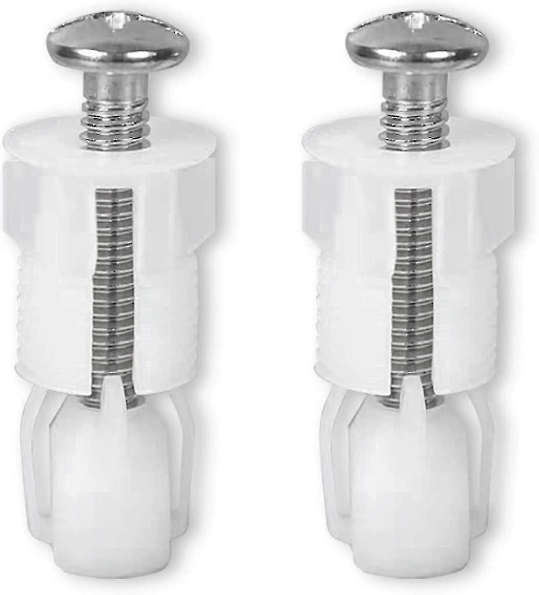 Toalettseteskrue, 2 stk Topp toalettsete Blindhullfester Toalettsetehengsler Ekspanderende nylonmuttere Hvite festeskruer for toalett