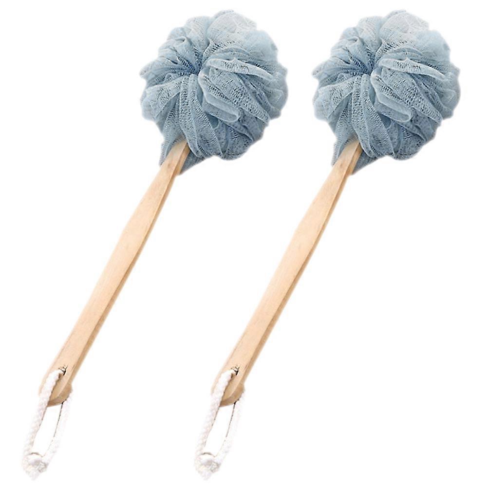 2 long handle bath balls, bath balls, bath brushes, back balls