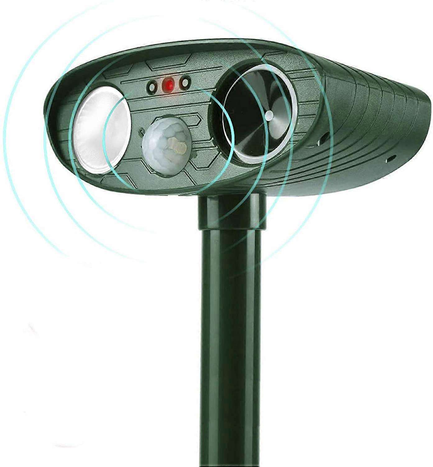 Ultrasonic Cat Repellent, Solar Waterproof Pest Repeller Outdoor, Animal Repeller with Motion Sensor and Ultrasonic Flashing Lights, for Cats, Dogs, S