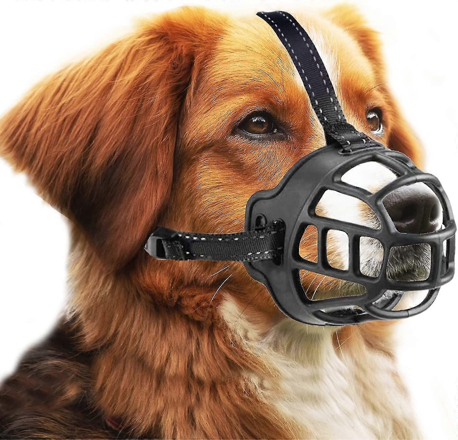 dog muzzle, muzzle, basket muzzle with adjustable straps (size 4,black)
